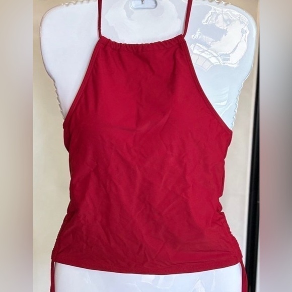 Vibrant Red 2 piece Halter Tankini - Picture 1 of 7